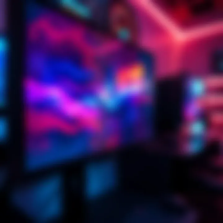 A close-up of a gaming monitor displaying flickering visuals during gameplay.