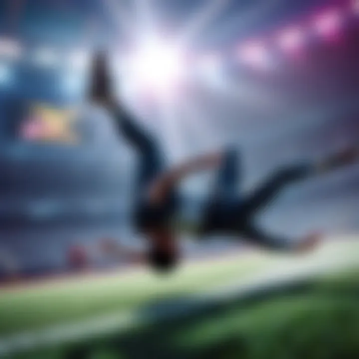 A gamer executing a flip reset move in a competitive rocket league match, showcasing skill and technique.