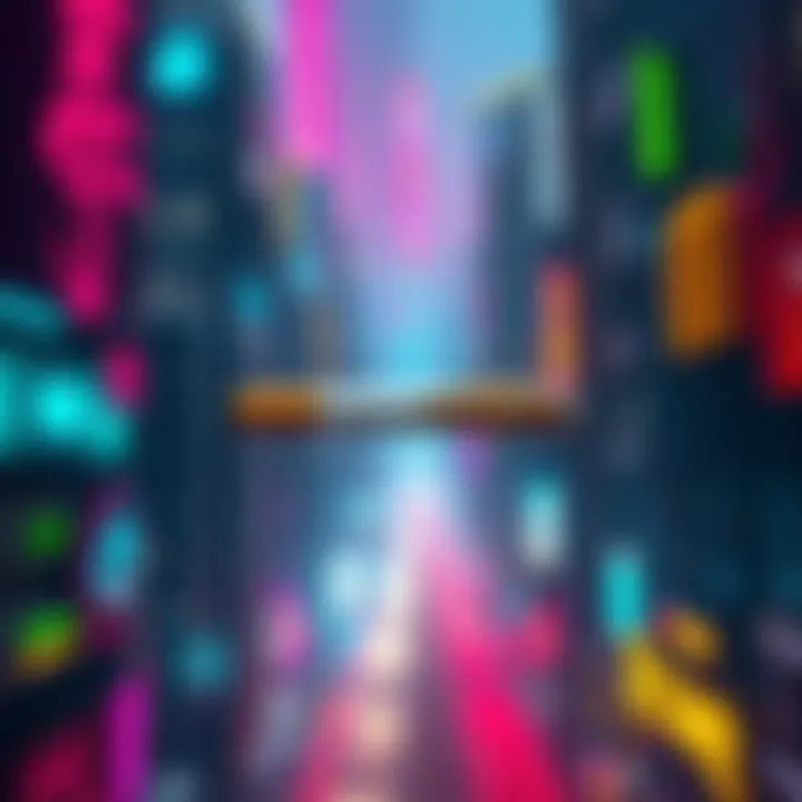 An ancient cigarette floating above a neon-lit cyberpunk city, surrounded by futuristic buildings and vibrant lights.