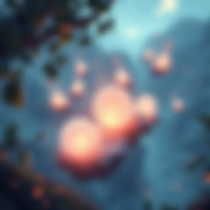 A serene scene showing glowing souls with soft light surrounded by nature, symbolizing their purpose and significance