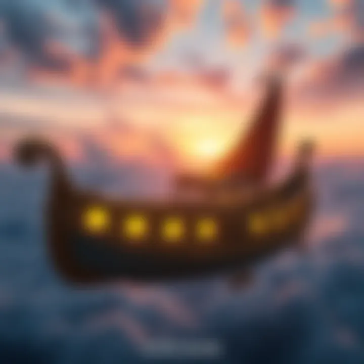 A colorful treasure boat floating in the sky, hinting at an upcoming season of excitement.