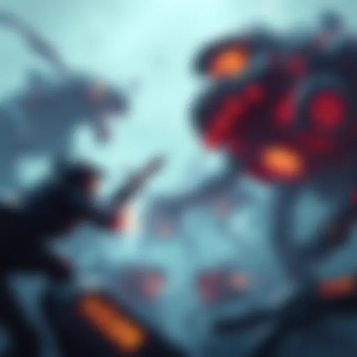 A scene depicting a battle against the Flood in the Halo universe, showcasing the monstrous alien creatures in an intense fight.