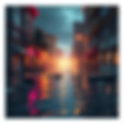 A scene showing flooded streets in High Charity, with debris and destruction, highlighting the tragedy faced by innocent lives during the disaster.