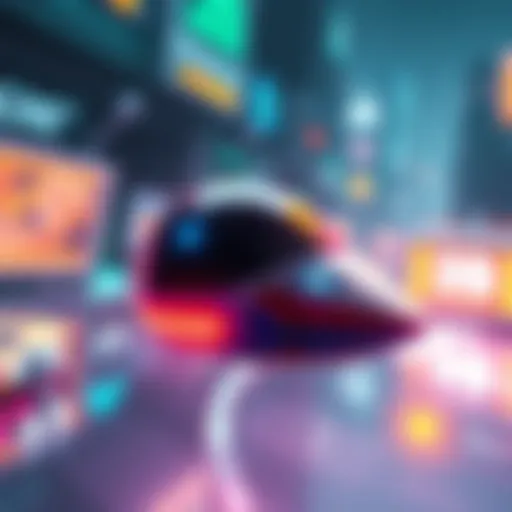 A colorful flying pod styled like 2B that follows a player in a vibrant game environment.