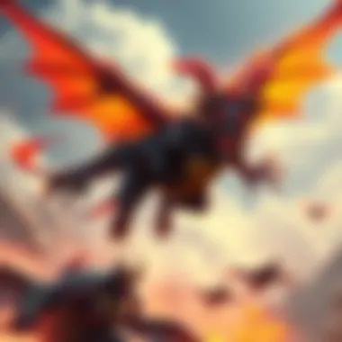 A dynamic flying demon character in mid-flight, showcasing its agility and vibrant design, emphasizing its proposed health pool adjustments.