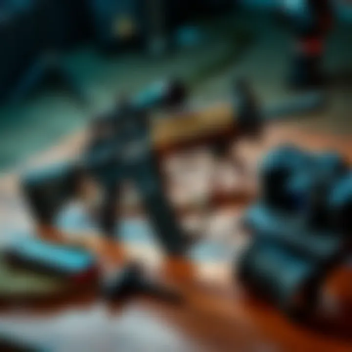 A FN FAL battle rifle displayed on a tactical setup with accessories, emphasizing its design and features