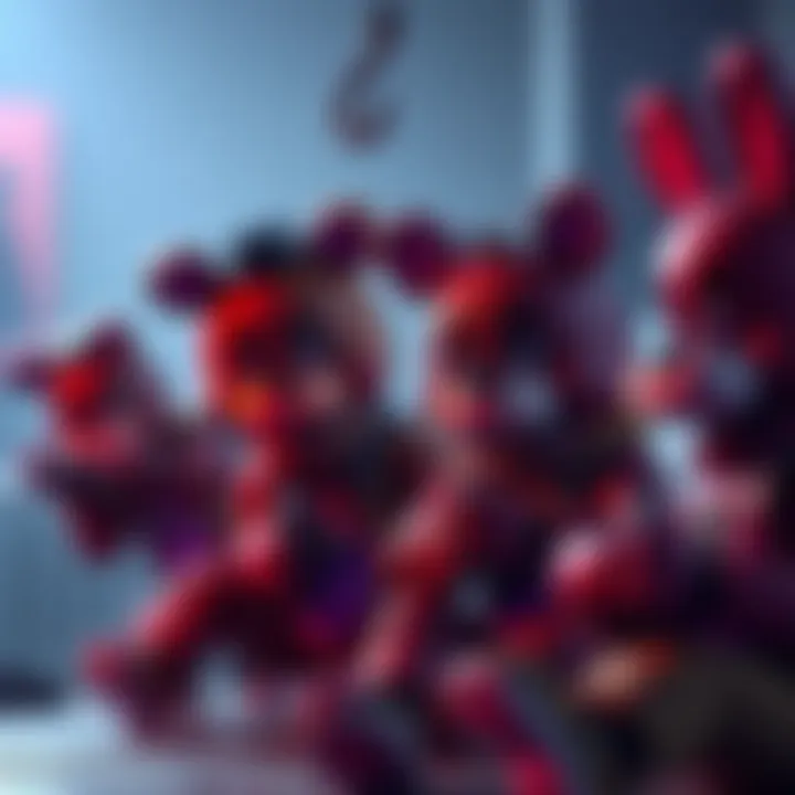 A group of children playing FNAF, one is hiding near a hook using an invisible glitch to annoy others