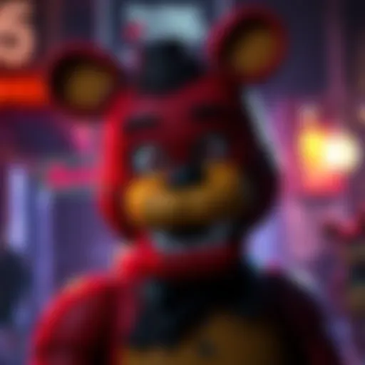 An artistic representation of a potential survivor from the Five Nights at Freddy's universe, featuring a character with a determined expression and elements from the game in the background.