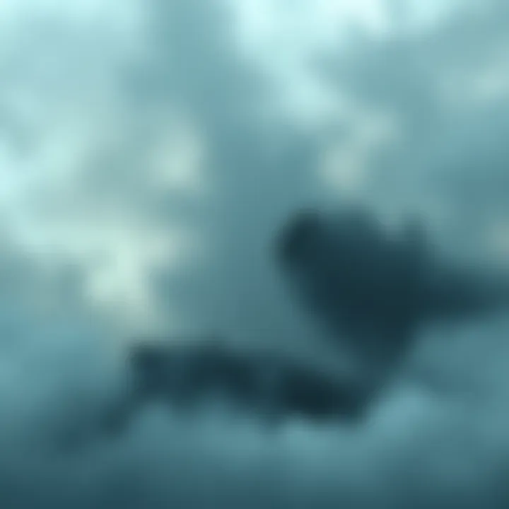 A misty realm representing the Fog World with dark shadows and vague shapes, showcasing a mystical atmosphere distinct from other worlds.