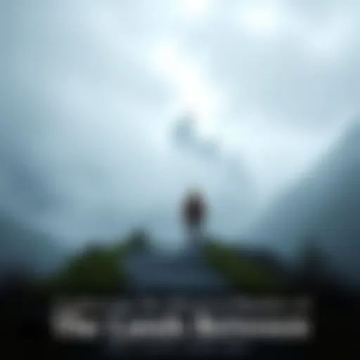 Foggy Adventure in The Lands Between A traveler stands at the edge of a fog-covered path leading to a distant castle, symbolizing the quest between home and the unknown.