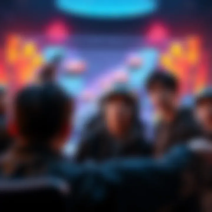 Group of players looking frustrated while playing Follie's hunt, with visuals of blocked pathways on screen