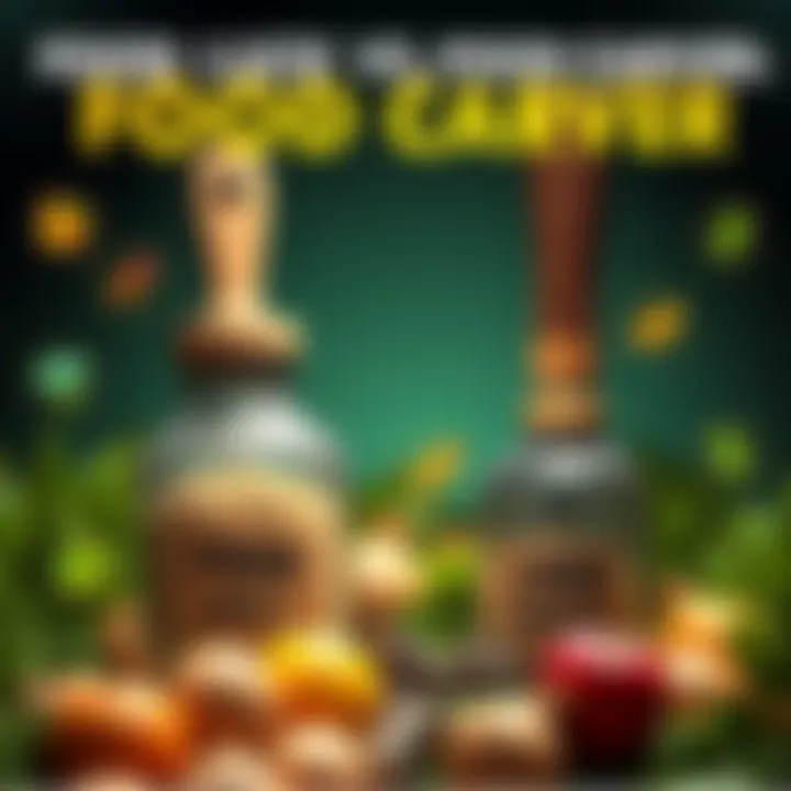Two farming tools labeled Food Luck and Food Carver, surrounded by Omega Nodule icons and discussions among players.