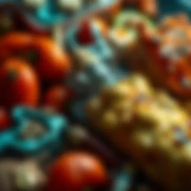 A close-up of contaminated food items, highlighting health risks in the food industry.