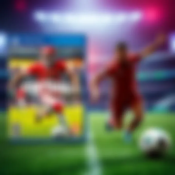 Two football game covers side by side, one being a classic title and the other a new release with similar design features.