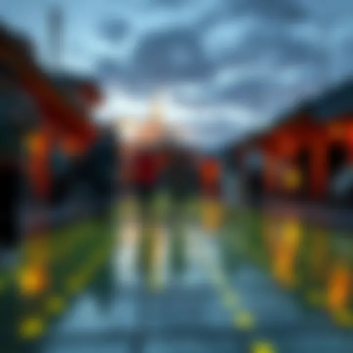 People walking on a special surface that converts their footsteps into clean electricity in Japan