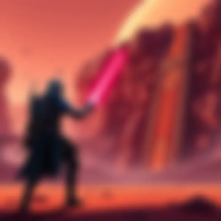 A character using Force Staff to push an enemy toward an ultimate wall on Mars
