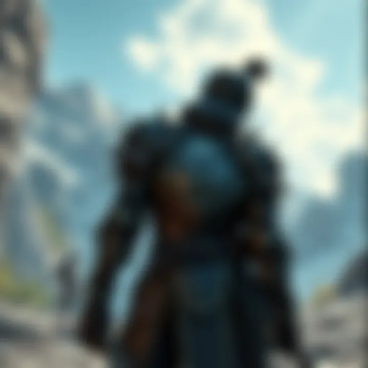 Character exploring Forge Lands in DS2 A player in armor exploring the Forge Lands in Dark Souls 2, examining side quests and areas