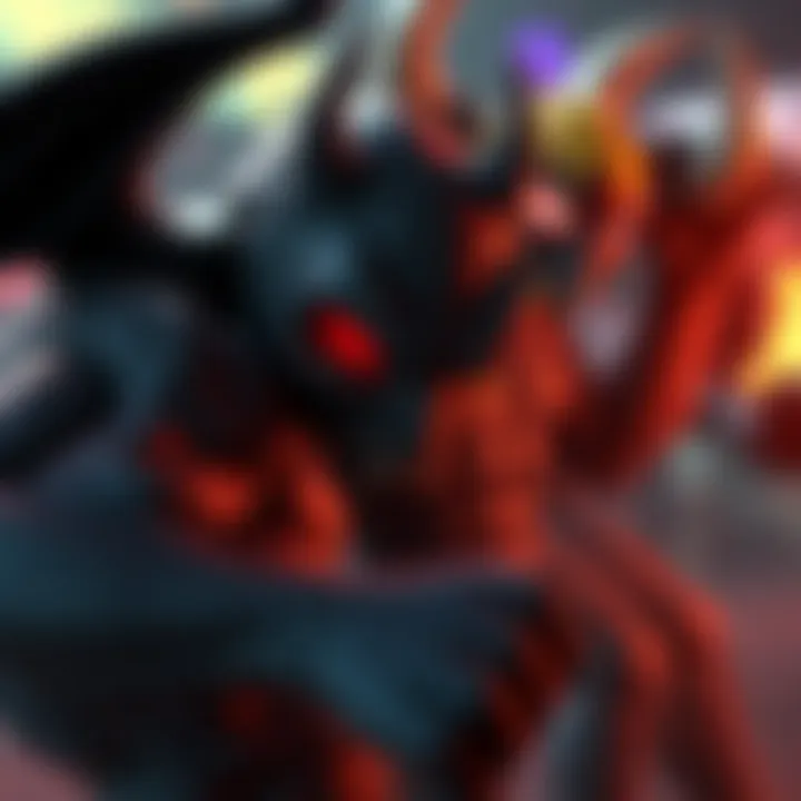 A dark-themed fighting game with demon-like characters from the N64 era