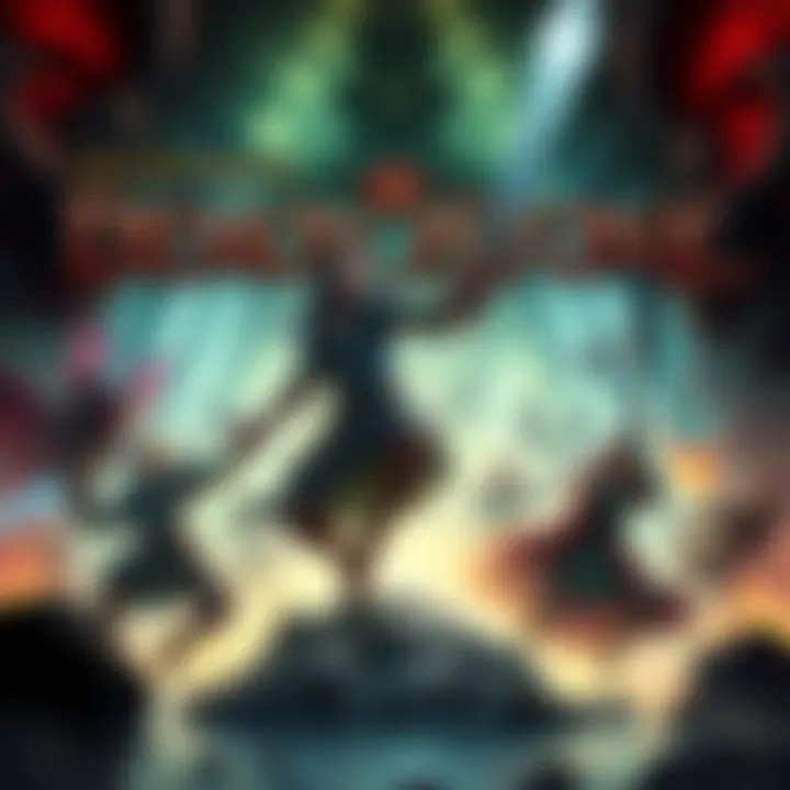 Cover art for Forgotten Realms: Demon Stone showing heroic characters from the game in battle with dark demons.