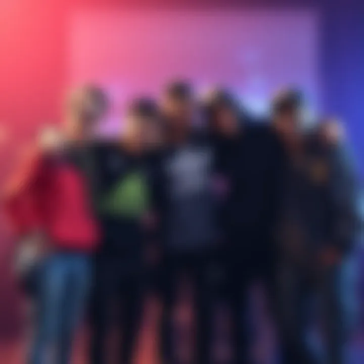 Five former FaZe members Silky, Lacy, StableRonaldo, Adapt, and JasonTheWeen posing together, smiling and showing friendship