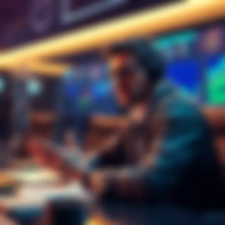 Former Overwatch Lead Discusses Revenue Pressure A concerned game developer speaks about pressure to meet revenue goals in a meeting, with charts and graphs in the background.