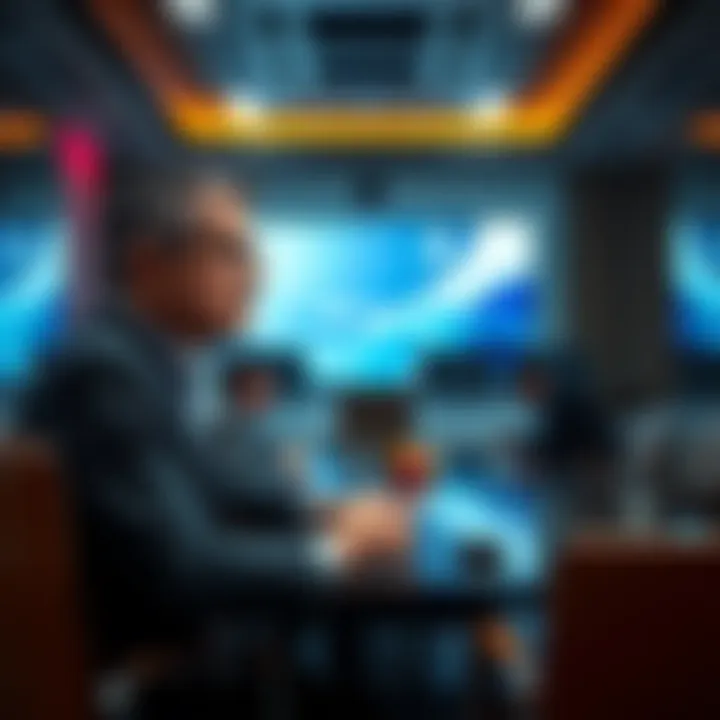 A former Sony executive speaking critically about PlayStation's PC game strategy in a conference room