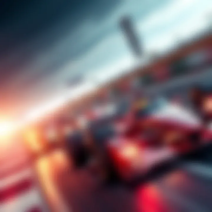 High-speed racing cars competing on a vibrant track in Formula Legends