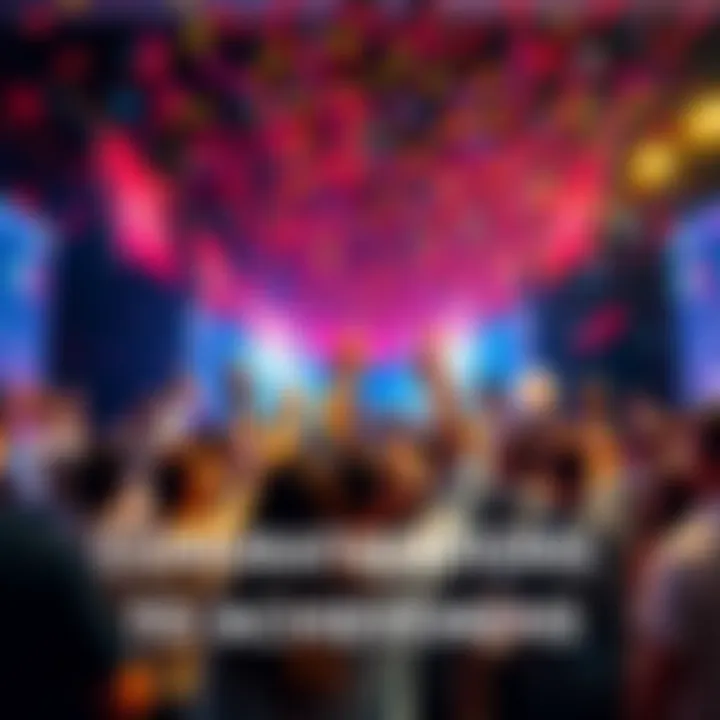 Celebration of Forsen's Achievements People celebrating Forsen's recent achievements with confetti and banners in a lively atmosphere