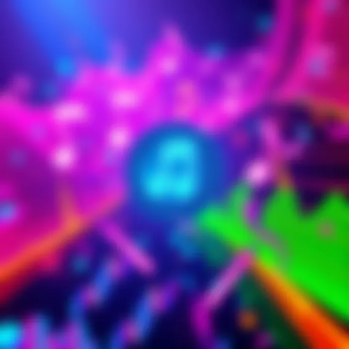 A vibrant graphic showcasing Forsen's AI remix of Sh-Boom, featuring musical notes and colorful sound waves.