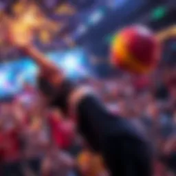 Forsen making a legendary throw during a gaming event, with fans cheering in the background