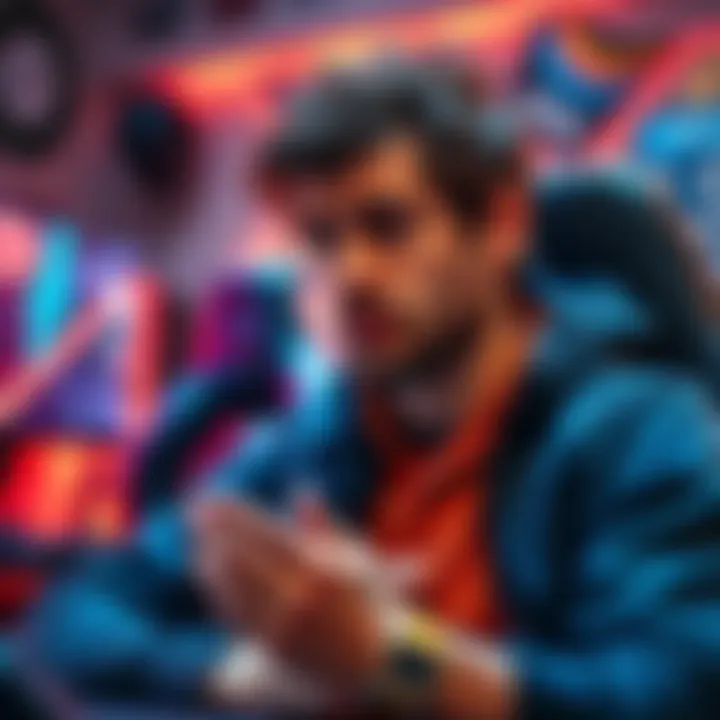 Forsen looking concerned Forsen sitting with a serious expression, contemplating his midlaner's breakup, with a gaming setup in the background.