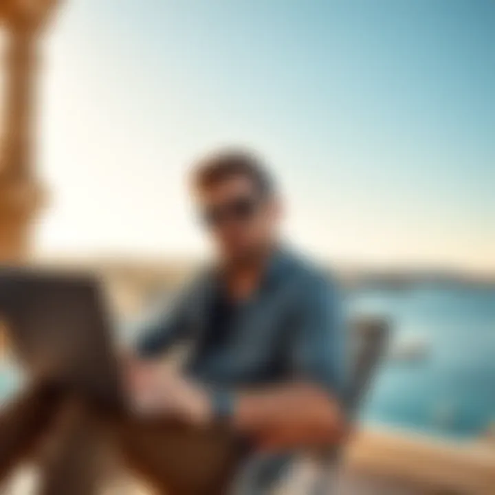 Forsen enjoying the sunny Cyprus landscape with a laptop and gaming setup