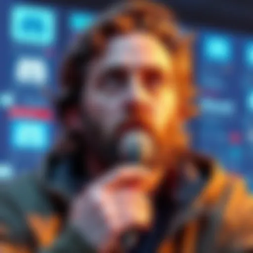 Forsen speaking about the importance of Discord for community engagement, with a background of Discord logos and chat screens