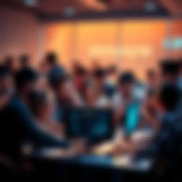 Q&A Session with ForsenLevel A group of people gathered around a computer, engaging in a lively Q&A session with ForsenLevel. They are excited and sharing questions.