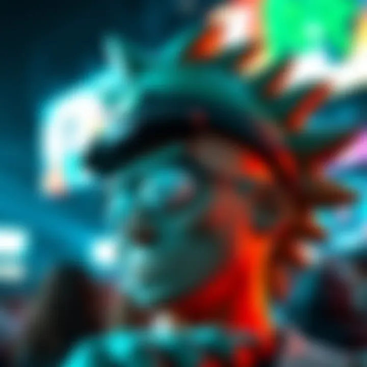 A green hat with a character design resembling Rick from Rick and Morty, worn by fans in anticipation of a stream.