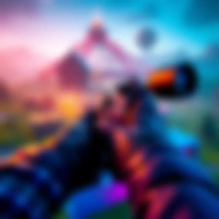 A Fortnite player aiming with a controller showing improved aim assist features