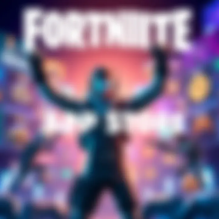 Fortnite Dominates App Store Fortnite character celebrating on top of the App Store chart with various mobile games in the background