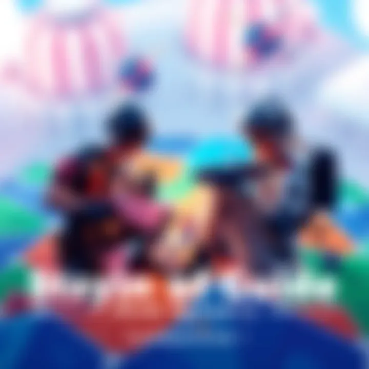 Two Fortnite players strategizing on a colorful map with characters ready for battle