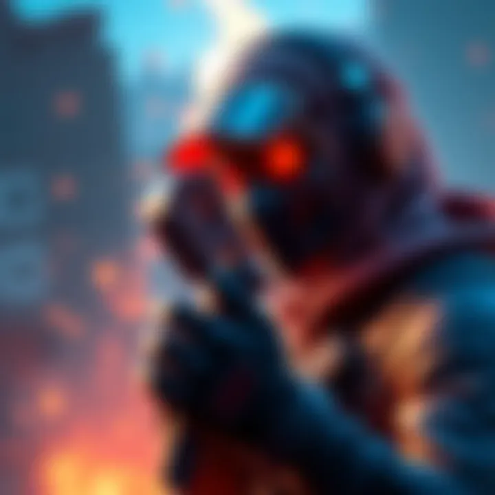 A Fortnite character facing off against a hacker, highlighting issues in ranked matches.