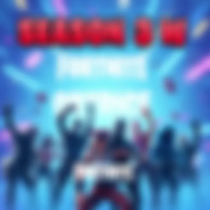 Fortnite Season 3 Announcement Colorful Fortnite characters celebrating the end of Season 2 and looking forward to Season 3