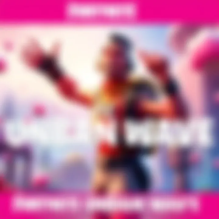 A Fortnite character celebrating the unban wave with a joyful pose in a colorful background.