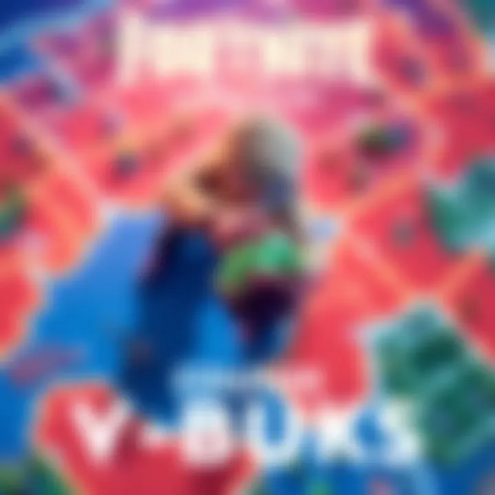 A player in Fortnite collecting V-Bucks while enjoying the game on a vibrant online map.