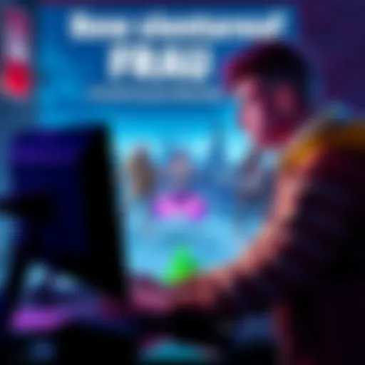 Fortnite account warning A Fortnite player looks worried while using a computer, highlighting the risk of account theft from fraudulent sites.