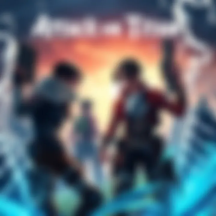 Characters from Attack on Titan and Fortnite interact in an epic gaming scene