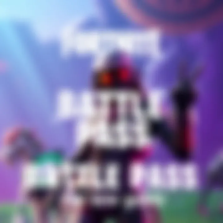 A player character in Fortnite showcasing new skins and items from the Battle Pass, with a vibrant game background.