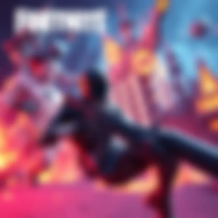 A player in Fortnite engaging in intense Battle Royale action, surrounded by vibrant graphics and dynamic combat.