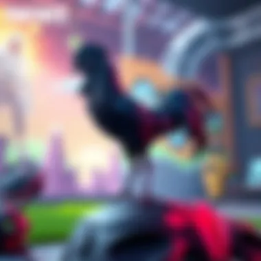 Fortnite Black Cock Item A digital representation of the new Black Cock item in Fortnite, showcasing vibrant colors and game-like graphics, set against a fun gaming background.