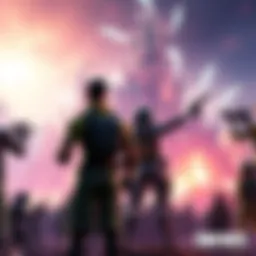 Players gather to witness the live end event in Fortnite, with dramatic changes happening to the island.