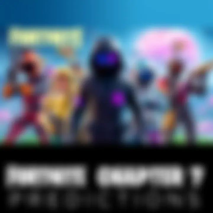 Fortnite Chapter 7 Predictions Colorful characters and scenes representing predictions for Fortnite Chapter 7, showcasing themes and collaborations from the gaming community.
