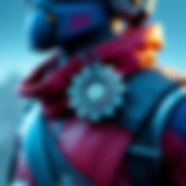 Close-up of a Fortnite character showing a cog tag attached to their outfit, hinting at possible future events in the game.